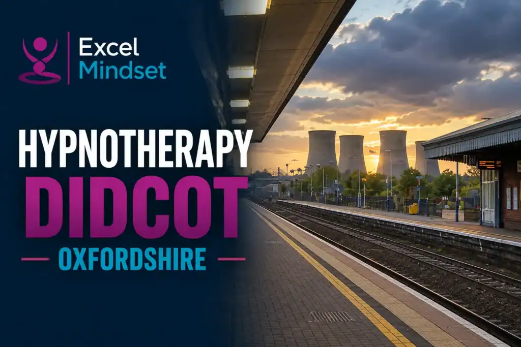 Hypnotherapy Didcot, Oxfordshire – Excel Mindset with Didcot Parkway railway station and Didcot cooling towers