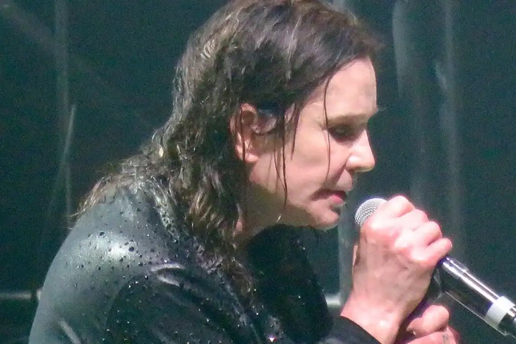 Ozzy Osbourne singing with Black Sabbath during their final concert in Birmingham in 2017.